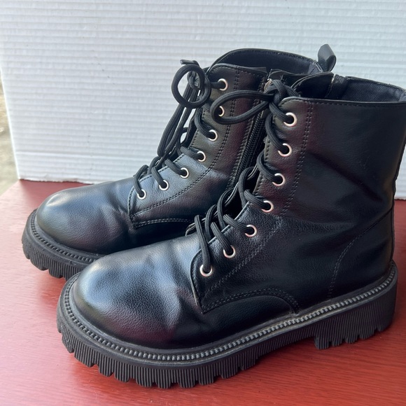 Black Lace-Up Ankle Boots - Picture 2 of 4